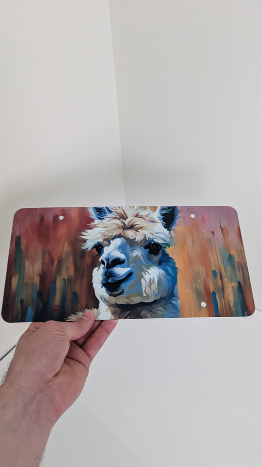 Llama Flag License Plate