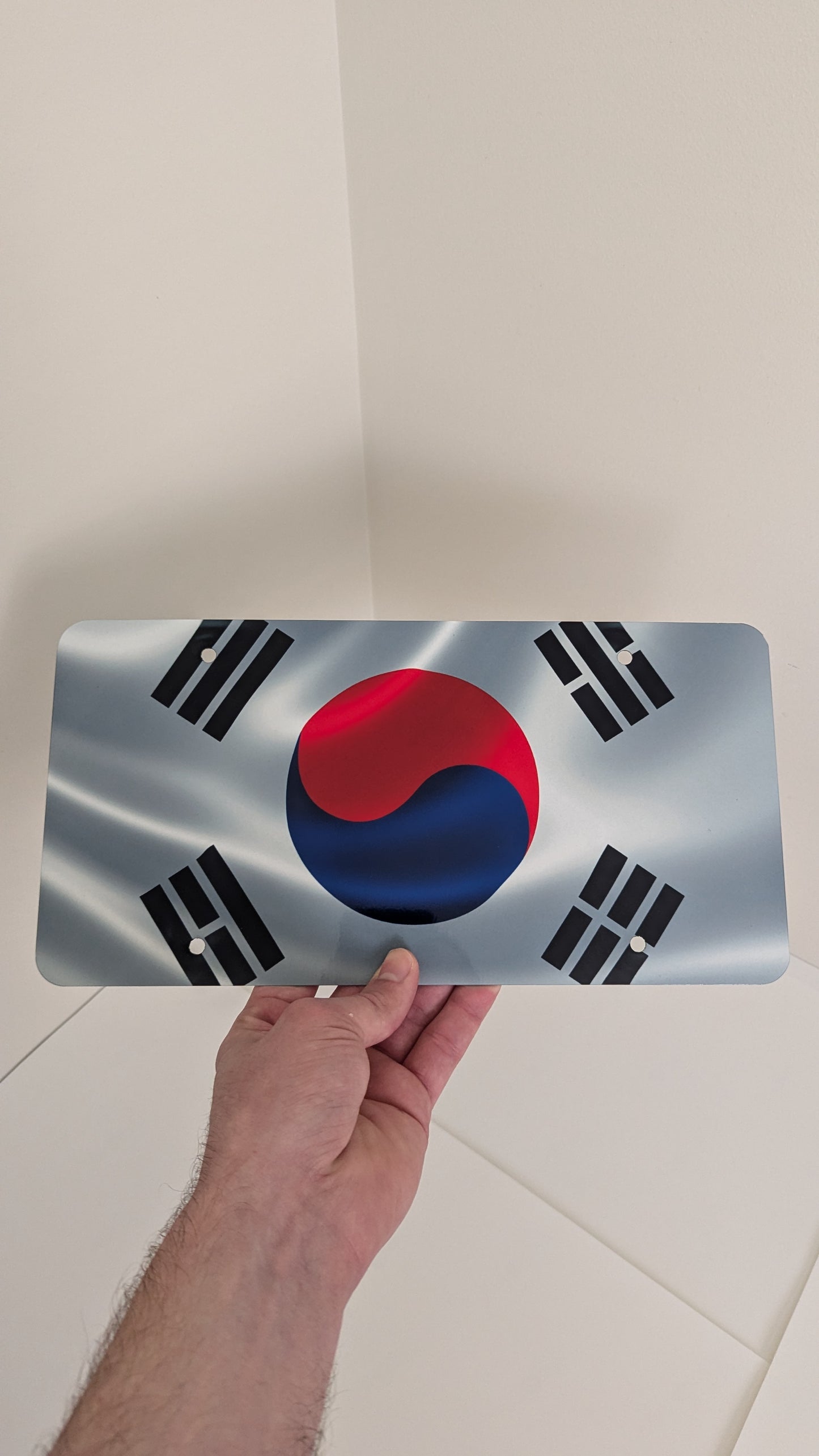 Matrícula con la bandera de Corea del Sur